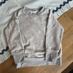 Childhoods Gray Sweatshirt with Lightning Bolt Pattern